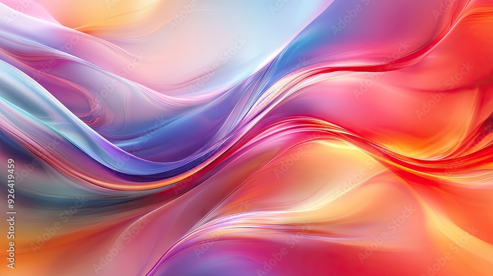Poster colorful abstract background with smooth, flowing curves and blended hues. great for creating a sens