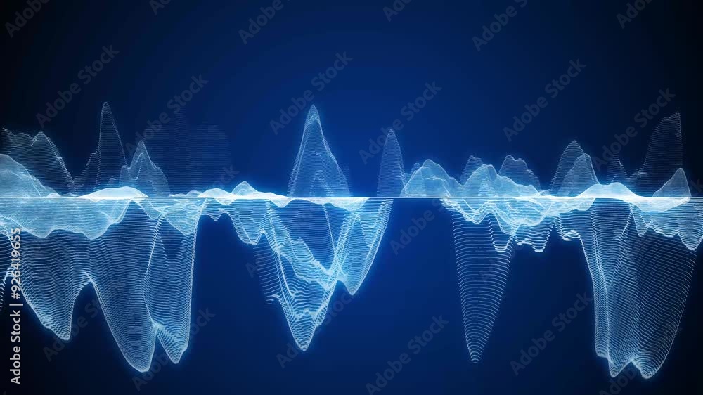 Poster Rippling abstract waveform animation background concept