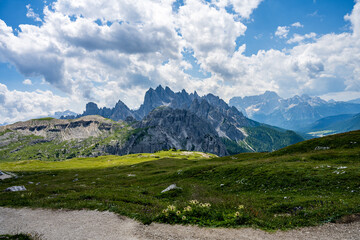 Hiking path with a view to Cadini di Misurina