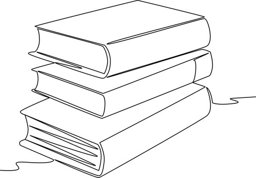 recommend clip art: Piles of books one line art vector illustration
