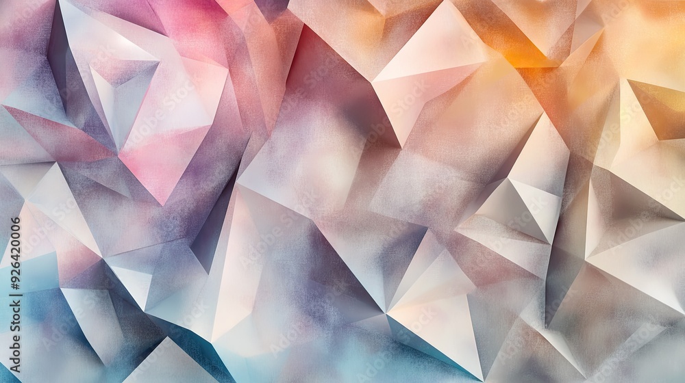 Poster creative and seamless abstract texture with triangular patterns and soft shadows, ideal for website 
