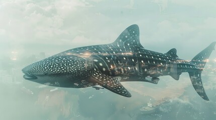 Fototapeta premium The largest fish in the world, the whale shark is a gentle giant that feeds on plankton.