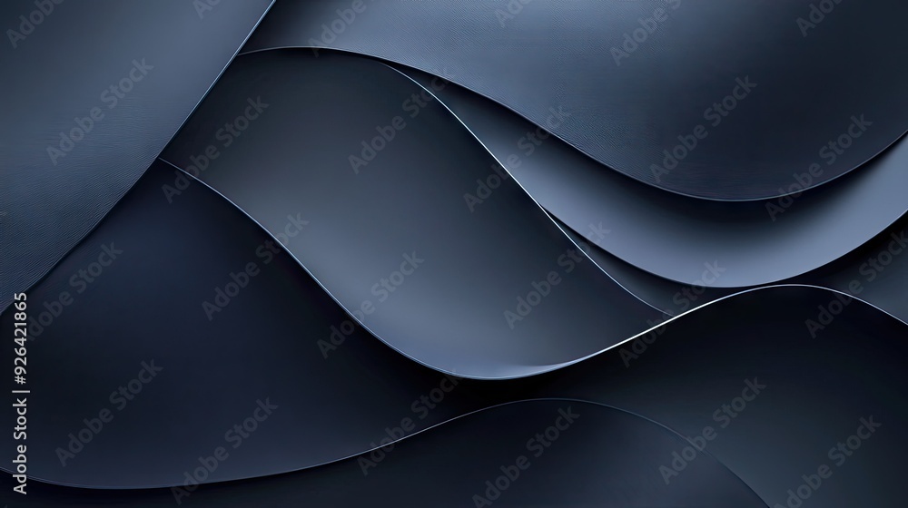 Poster deep grey background with intersecting blue light lines and soft shadows, offering a contemporary an