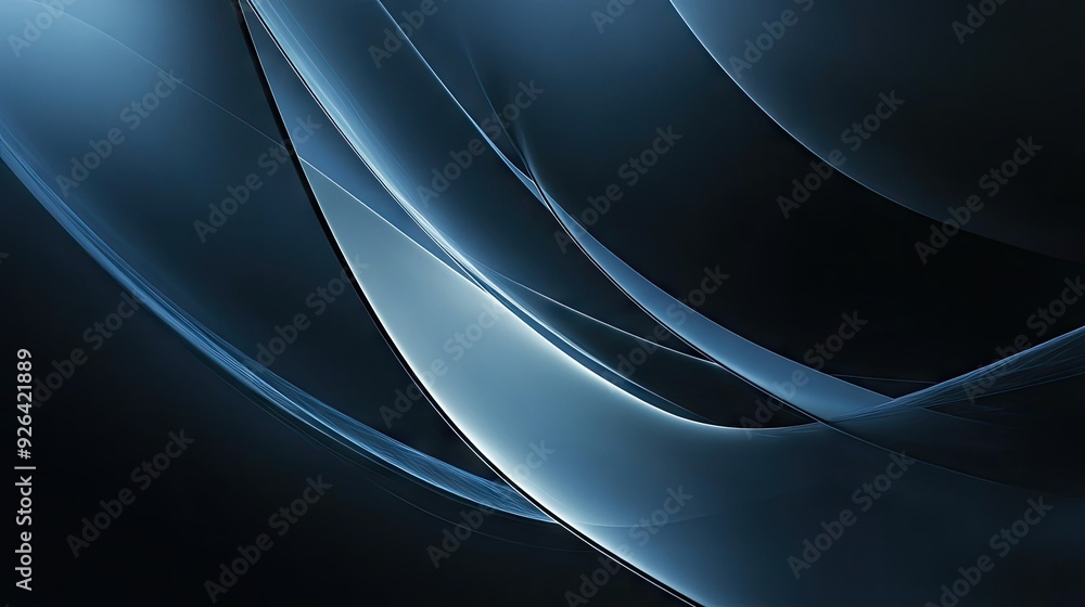 Aufkleber deep grey background with intersecting blue light lines and soft shadows, offering a contemporary an