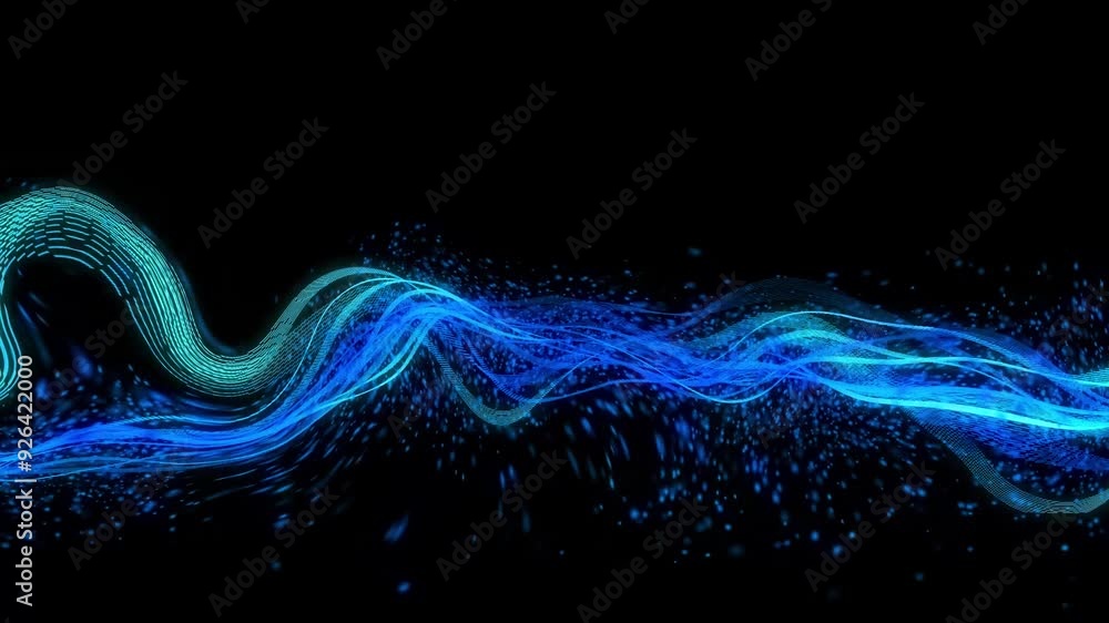 Poster blue abstract waveform animation background concept