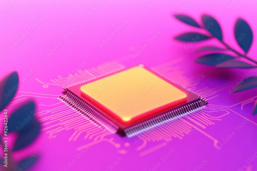 Poster circuit board, digital transformation in retail, integrating technology, 3d render. a minimalist 3d 
