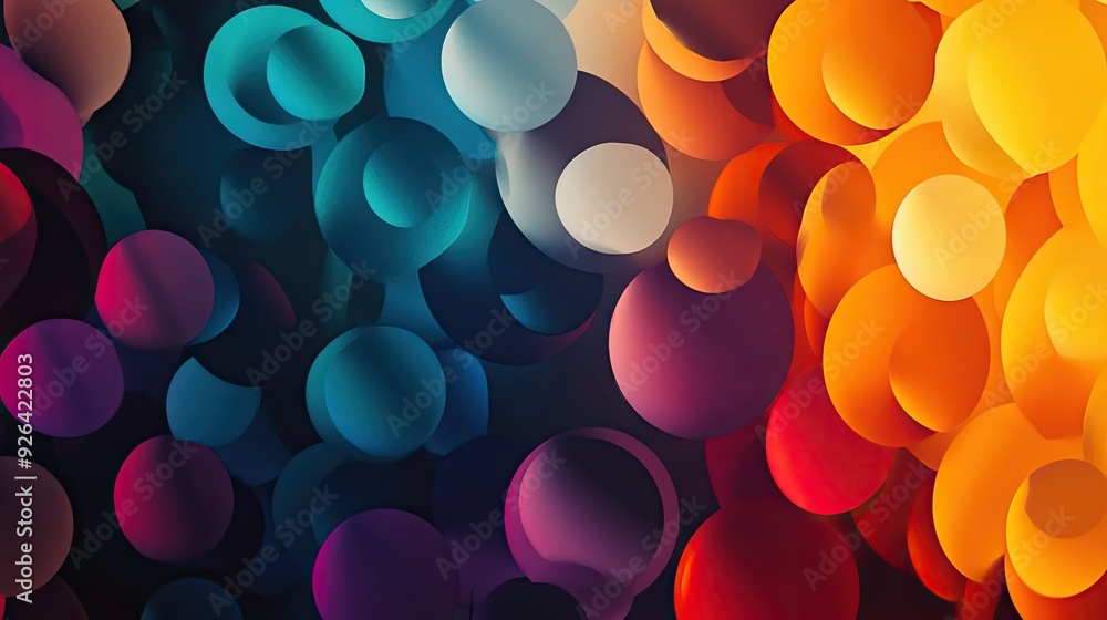 Poster dynamic abstract background with a pattern of colorful circles blending together. perfect for eye-ca