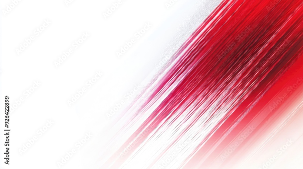 Poster dynamic abstract design with red and white stripe lines over a gradient white background. modern and