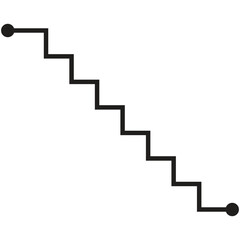 Fototapeta premium Stairway symbol to reach achievement. Staircase vector icon isolated on white background. The step up to be successful of business.
