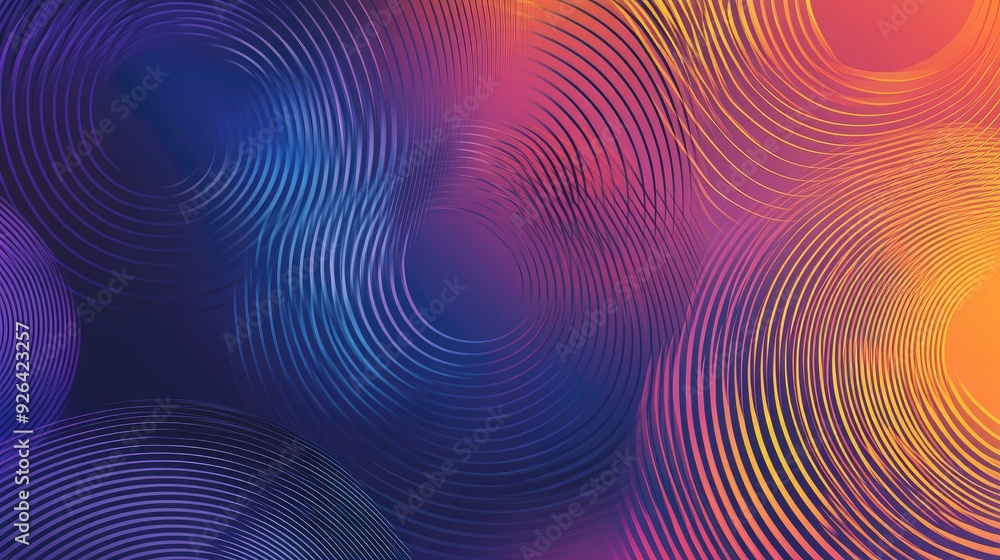 Poster dynamic geometric pattern with circle gradient and abstract rings. ripple background suitable for te