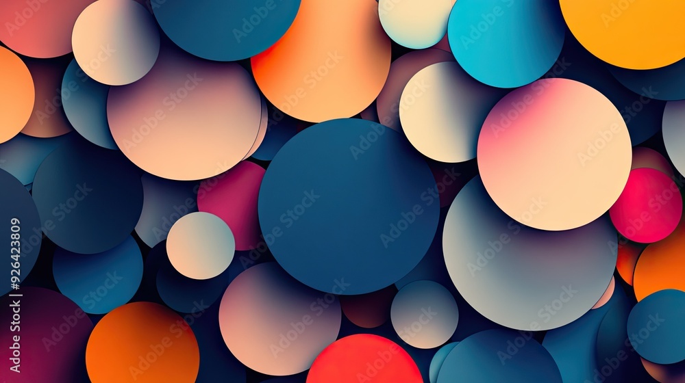 Poster elegant abstract background featuring a pattern of circular shapes in rich, blended colors. perfect 