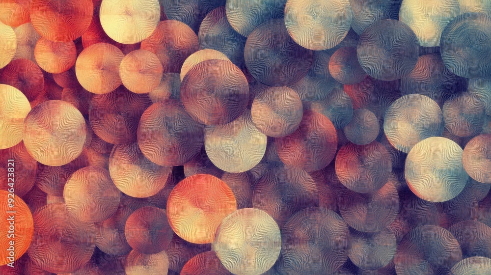 Poster elegant abstract background featuring a pattern of circular shapes in rich, blended colors. perfect 