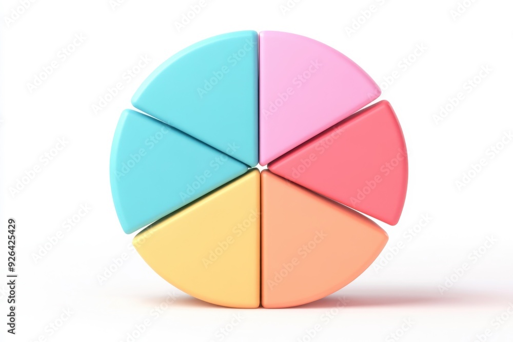 Poster pie chart, market segmentation, targeting niche audiences, 3d render. a 3d visualization of a pie ch