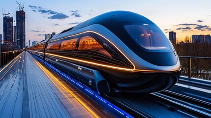 Maglev train with detachable cars for flexible routing