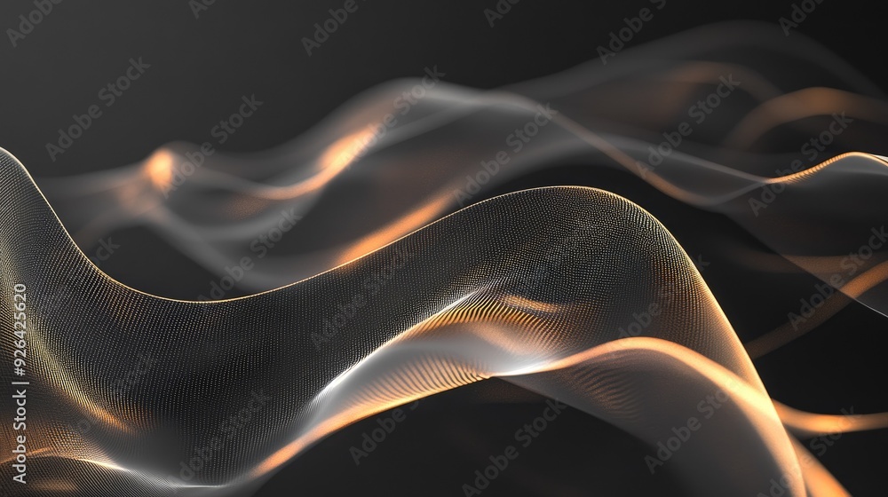 Poster elegant dark grey background featuring intersecting gold light lines with gentle shadows, perfect fo
