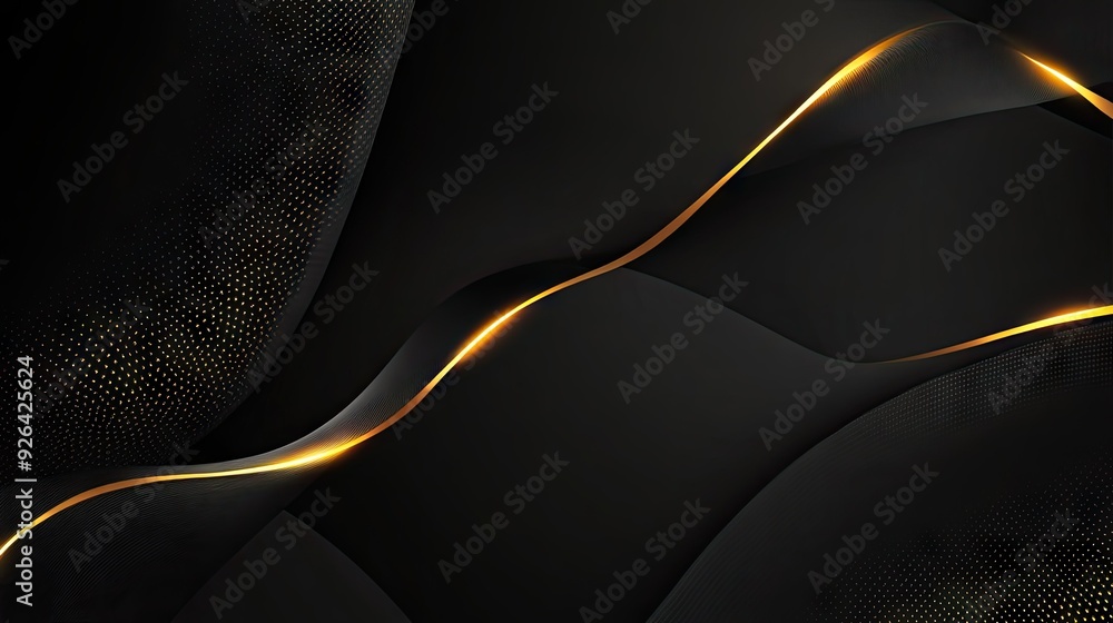 Poster elegant dark grey background featuring intersecting gold light lines with gentle shadows, perfect fo