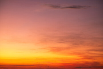 Beautiful , luxury soft gradient orange gold clouds and sunlight on the blue sky perfect for the background, take in everning,Twilight, Large size, high definition landscape photo