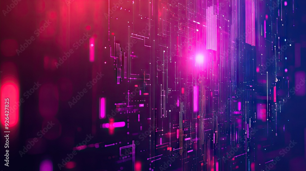 Poster futuristic big data background with abstract digital elements and hand-drawn design. focuses on data