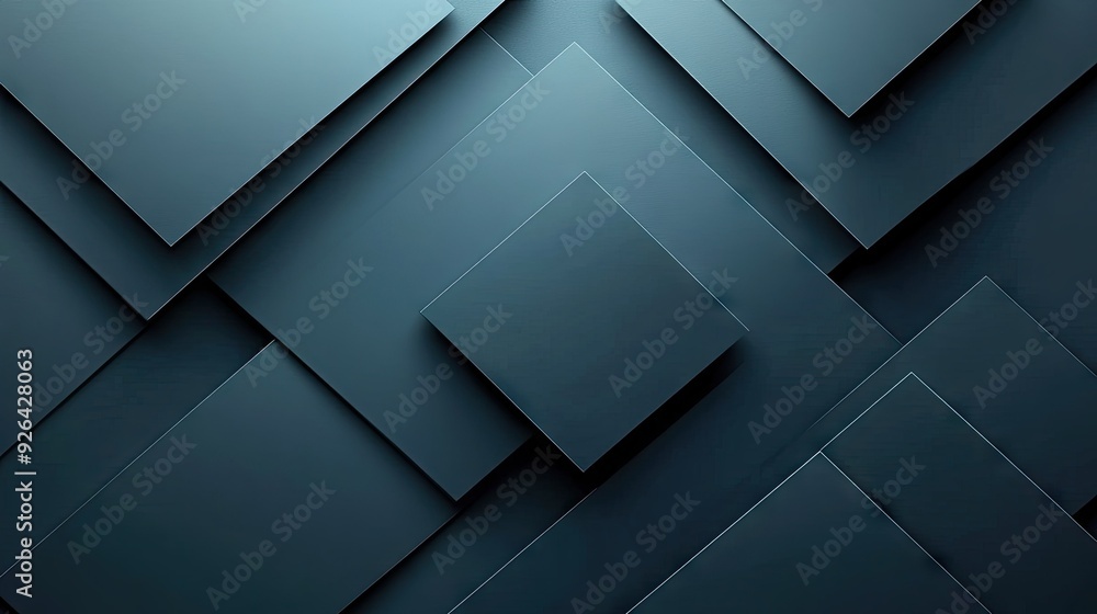 Fototapete futuristic blue-grey geometric shadow lines on a sleek background. this abstract design provides an 