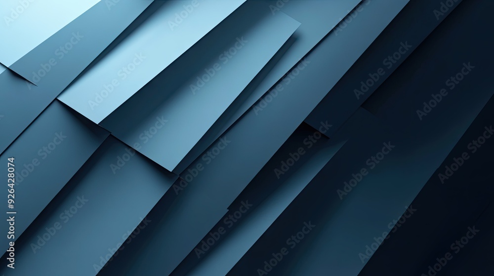 Fototapete futuristic blue-grey geometric shadow lines on a sleek background. this abstract design provides an 