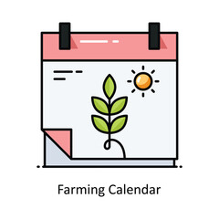 Farming Calendar vector  Filled outline icon style illustration. Symbol on White background EPS 10 File