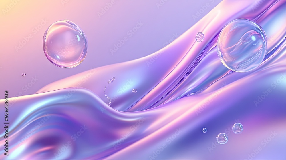 Poster futuristic neumorphism style with liquid plastic interface, featuring clear and soft design elements