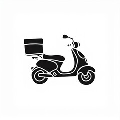 delivery motorcycle black icon isolated on white