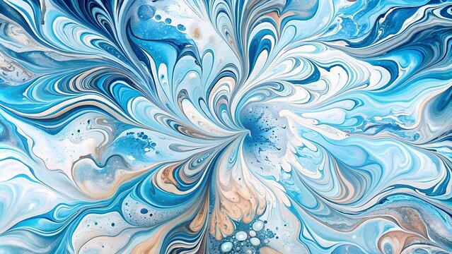 blue and white ebru pattern wallpaper