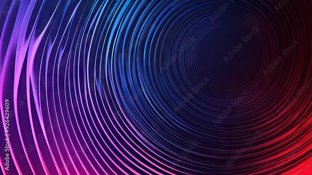 Poster geometric stripe design featuring a circle gradient and abstract rings with a ripple background. fut