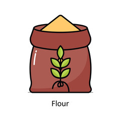 Flour vector  Filled outline icon style illustration. Symbol on White background EPS 10 File