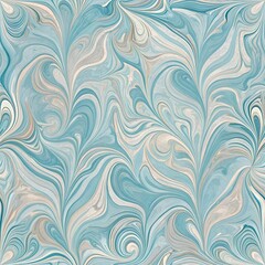 seamless pattern with blue ebru style design