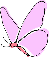 Hand-Drawn Doodle Butterfly