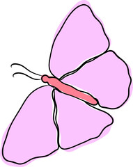 Hand-Drawn Doodle Butterfly