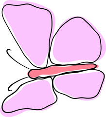 Hand-Drawn Doodle Butterfly