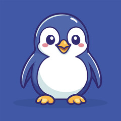 Cute Penguin standing Cartoon vector Icon illustration. Animal Concept.