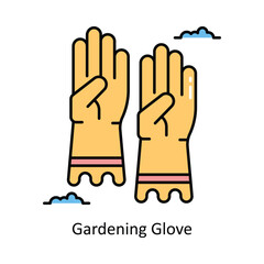 Gardening Glove vector  Filled outline icon style illustration. Symbol on White background EPS 10 File