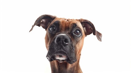 Fototapeta premium Purebred dog on isolated white background with space for your text