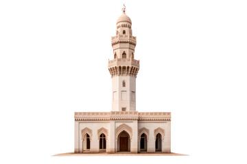 minaret of mosque isolated on transparent background, png file