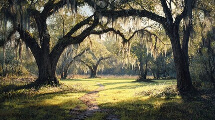 Obraz premium Sunlight Through the Trees