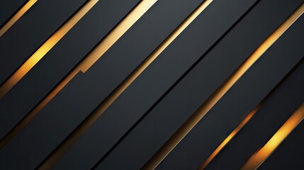 Luxurious dark grey background with diagonal gold light lines and subtle shadowing, perfect for a modern and refined design. -
