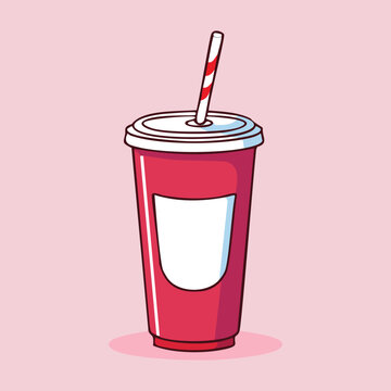 red soda cup with straw clip art preview