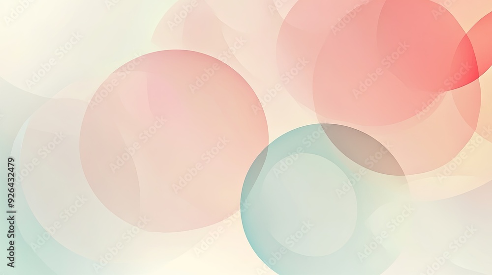 Poster minimalist abstract background featuring a subtle arrangement of soft-colored circles. great for con