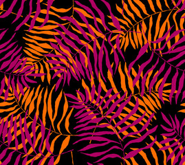 Seamless watercolor tropical pattern, floral print.