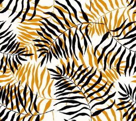 Seamless watercolor tropical pattern, floral print.