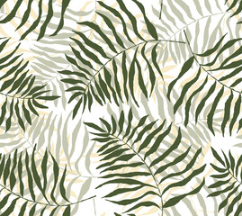 Seamless watercolor tropical pattern, floral print.