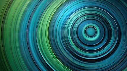 Modern abstract background showcasing concentric circles in varying shades of blue and green. Great for clean, professional designs and tech-oriented visuals.