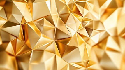 Modern abstract gold background with complex geometric polygons, providing a rich and elegant vector illustration for high-end design projects.