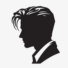 A striking vector illustration of a man in coat mascot perched majestically, its intricate plumage rendered in elegant black and white