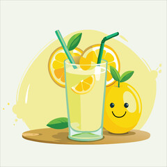 Lemon juice and drinks vector