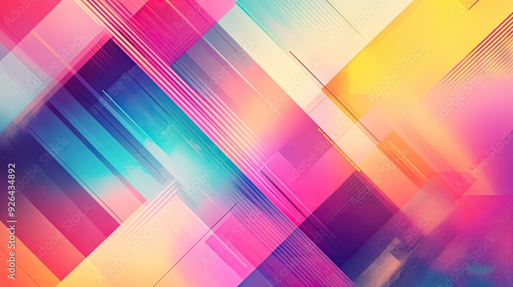 Poster multicolored abstract background with a harmonious blend of gradients and geometric patterns. perfec